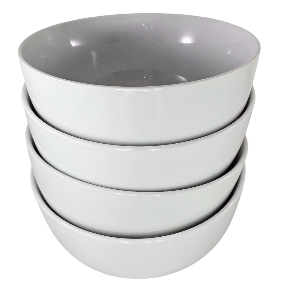 Set Of 4 Tabletops Gallery Umbria White Bowls Dishwasher Microwave Safe